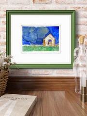 Northern Ireland Church Unique Impressionist Watercolor 9×12 Paper