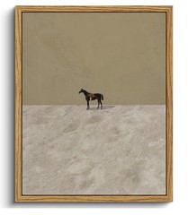 Vintage Moody Horse Framed Wall Art – Abstract Dark Equestrian Canvas Print 8×10