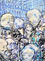 9 inch x 12 inch – Abstract Mixed Media Drawing – NO FRAME by A.Avila