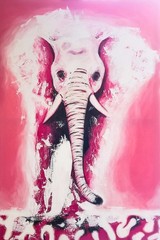 „Specter 3.1“ Bestiary Series. Elephant. Art paintings, original hand painted.