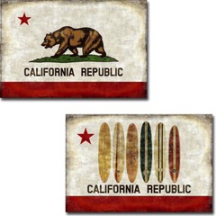 California & Surf Republic by Wilson 2-pc Canvas Giclee Set (24 in x 36 in each)