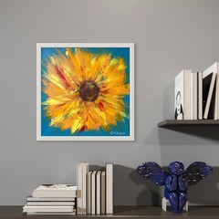 Sunflower Square – Expressionism Modern Art 12×12 Canvas