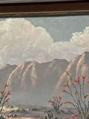 KATHI HILTON PAINTING DESERT LANDSCAPE VINTAGE AMERICAN IMPRESSIONIST LISTED