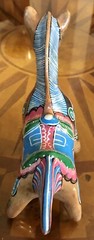 Vintage Mexican Tonala Wood Wooden HORSE Hand Painted Carved Dala Folk Art