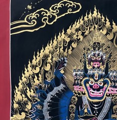YAMANTAKA/VAJARABHARAVA WITH SHAKTI ORIGINAL TIBETAN THANGKA/THANKA PAINTING