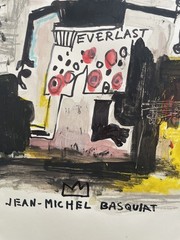 2 X Jean Michel Basquiat Original Painting Drawings Graffiti Street Art NYC F67