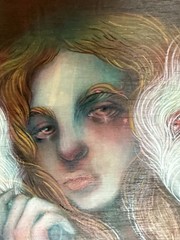 Star Thrower by Lara Dann Signed Framed 16×20 Wood Panel Painting