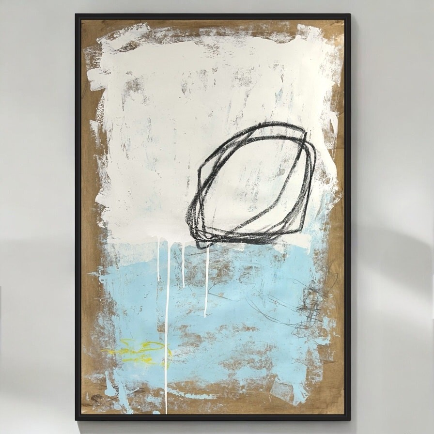 Original Mixed Media Abstract Modern Art Painting 24×36 „Synecdoche“ Signed