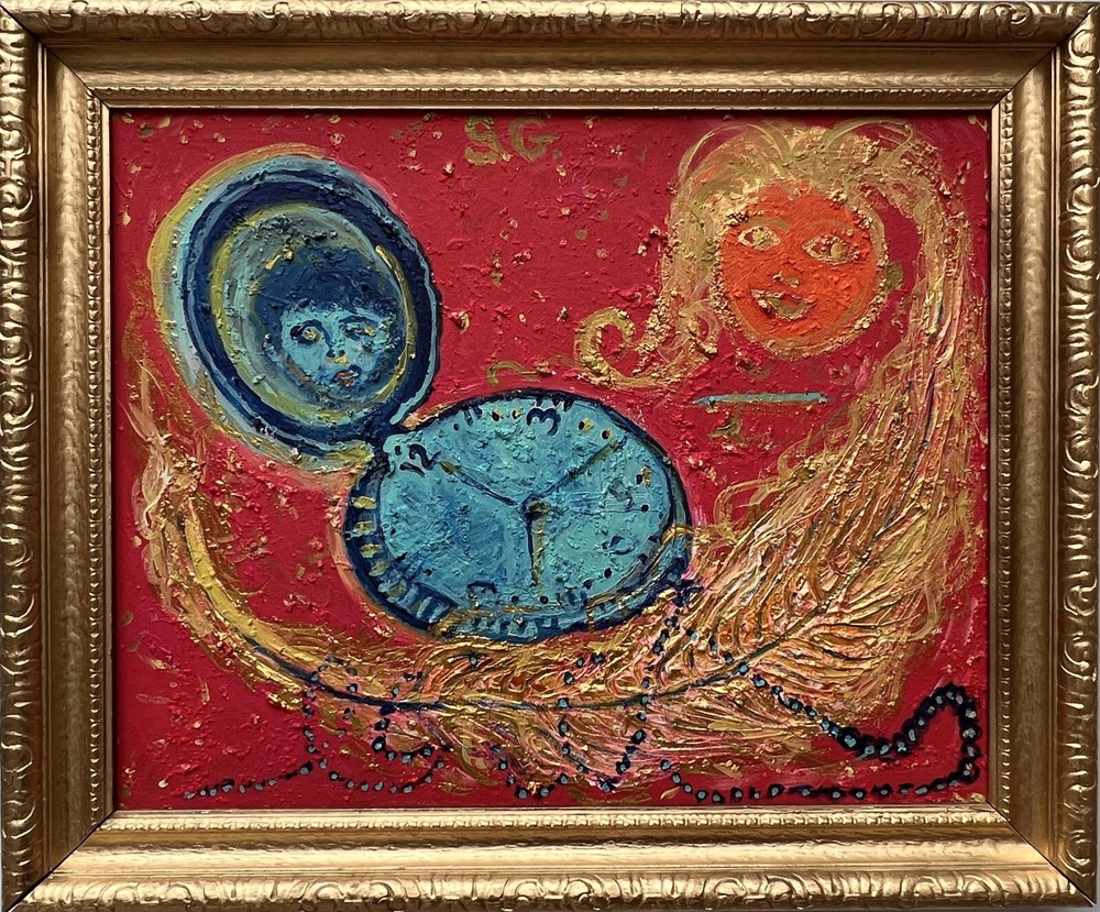 Textured Abstract Painting on Canvas by Serg Graff, „Time Loop“, COA