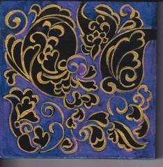 Design 1- 2026, 5″x5″ mounted on wooden panel, original, elegant