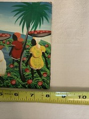 Original Acrylic Painting Caribbean Haiti Natives Signed