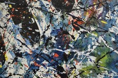 Jackson Pollock Style Giant Canvas Painting 81”X62” (6 Foot 9 inch) Abstract XXL
