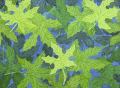 PAINTING WATERCOLOR 11X14 AND WHITE MAT 16X20 TREE LEAVES BLUE GREEN SPRING ART
