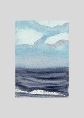 ACEO/ ATC Ocean Surf Waves OOAK Original Art SaraClaireArt
