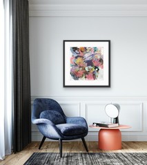 OOAK painting art Contemporary Abstract Expressionism Colorful Energetic byKatC