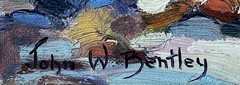 Impressionist Woodstock December landscape John W Bentley 1880-1951, listed NY