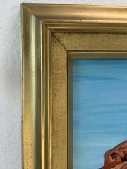 Vintage Sedona Bell Rock Oil Painting Desert Landscape Signed 1974 Gold Frame