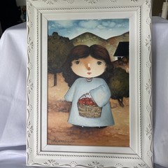 Art By Jan Boguslawski Girl With Basket Of Apples