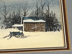 Lu Fuller Original Watercolor Painting “Left Out In The Field” Winter Landscape