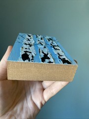 Birch Tree,trees ,flowers Original Acrylic Painting On Wood Block ,