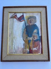 1960’S PROTEST PAINTING DEMONSTATORS MODERNISM EXPRESSIONISM ABSTRACT EXHIBITED