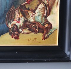 50″ Wide Framed Oil On Canvas Painting After Francois Boucher „Diana Bathing“
