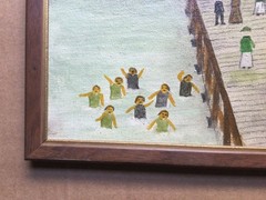 2 Primitive Paintings by L M Spaeth of Pitman New Jersey & Alcyon Park Boardwalk