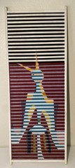 Agam Style Mid Century Op Art Painting Wood Sculpture Very Cool 1950s Mid Cent.