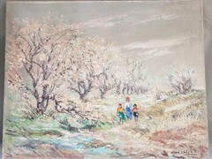 Pair Original Clifford Silsby California Impressionist Oils 24×30 Unframed