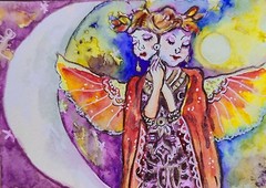 ACEO Original Painting OOAK – Moon Goddess – Bartshe