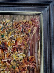 Oil Painting Bright Impressionism Textured still-life floral arrangement 18″×22″