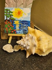 Tropical Painting Original Art Impasto Palette Knife Hawaii Beach Seascape Ocean