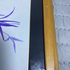 Original Watercolor Painting Yumiko Ichikawa Purple Bamboo Leaves Flowers Framed