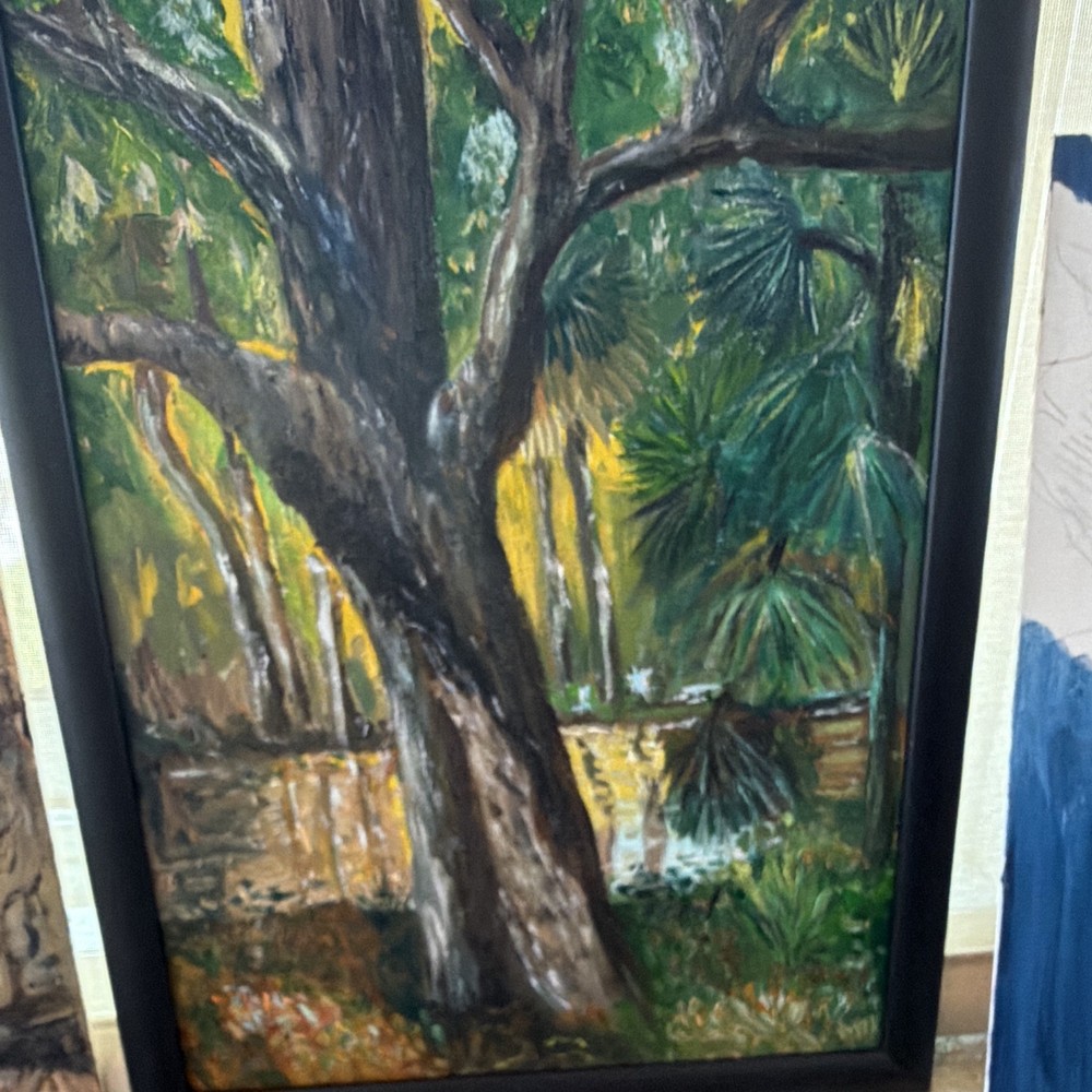Impressionist Nature Landscape Painting Tree Forest Framed Single Piece