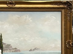 Luigi Sandini (Austrian), VTG Large Orig. O/C „Coastal Italian Riviera“, Signed!