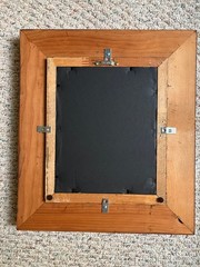 VTG MCM Wide Wood Picture Frame w/ Refurbished Liner & 1980’S 8 x 10 Painting