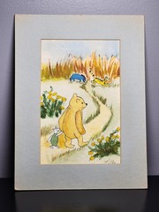 Winnie The Pooh & Friends Original Watercolor Painting Signed Art Nursery VTG
