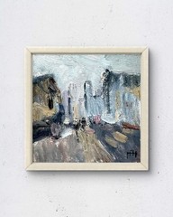 Downtown 4×4 original oil painting Chicago urban landscape fine art