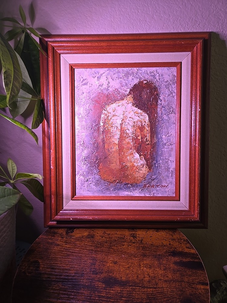 original oil painting on canvas by American artist Edward Barton (1926-2012)