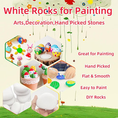 20PCS White Painting Rocks, Medium Rocks for Painting ，2.0″-3.0″ DIY Rocks Flat