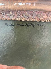 Richard M. Gibney 1955 Signed Oil Portrait Woman Antique Gilt Frame 37×31