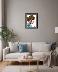 9×12 Original Abstract Woman Portrait Painting on Paper Modern Figurative by Jim