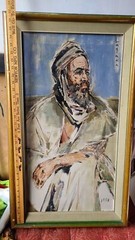 Costantino Lagana Signed 1958 Oil Painting Portrait Of Bearded Man Framed