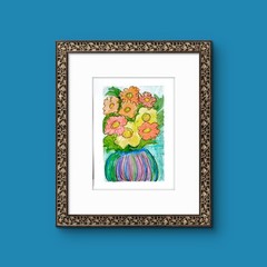 A Sunny Bouquet Watercolor 5×7 Contemporary Expressionist Original Painting