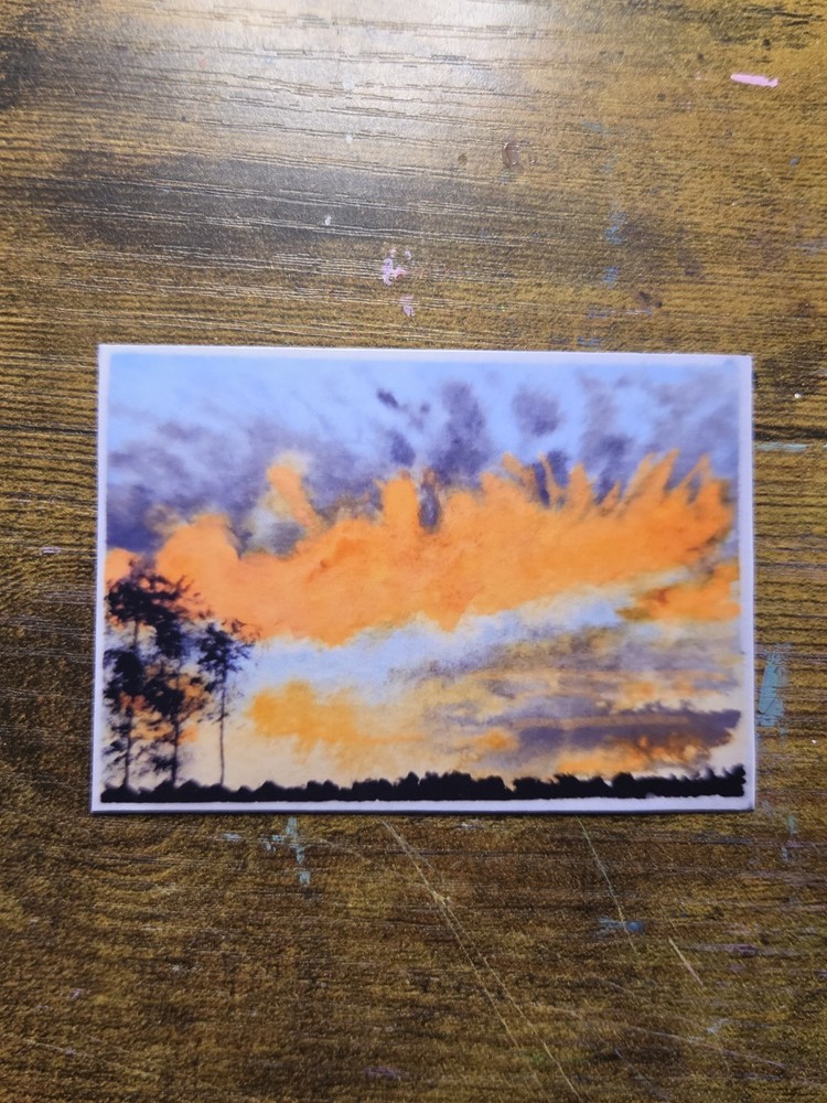ACEO *Art Print Original Watercolor Sunset 2.5×3.5