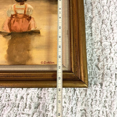 Vtg Original Oil On Canvas Wood frame 13×16” Sitting child girl 1970’s signed