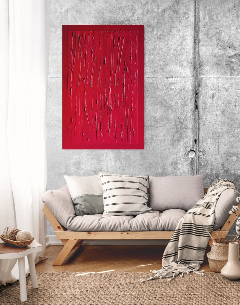 Minimal wabi sabi textured original painting wall art modern mixed media 24X36