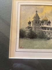 Rare Russian Watercolor Landscape Painting Signed By Artist Kishmishjan