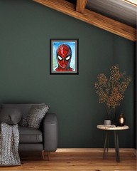 9×12 Spider Hero Original Painting Comic Book Art Pop Culture Superhero
