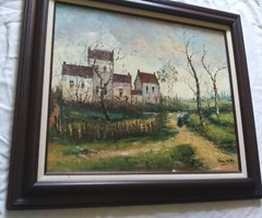 Vintage Oil Painting Impressionist by Van Gake Old European Countryside Ukraine